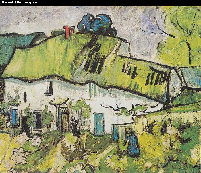 Vincent Van Gogh Farmhouse with two figures